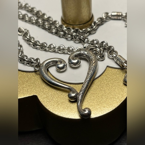 Brighton Adore Me Heart Necklace Silver Plate Vintage - Picture 4 of 11